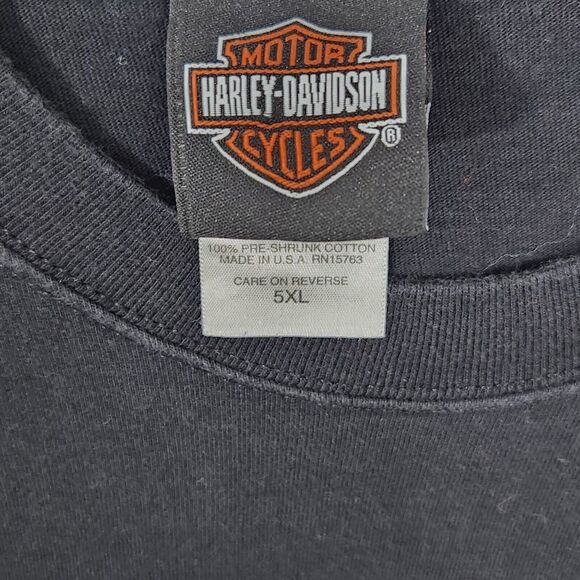 VTG HARLEY DAVIDSON 5XL T-SHIRT BLACK BALD EAGLE GRAPHIC XXXXXL STURGIS SD - Picture 3 of 7